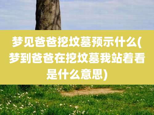 梦见爸爸挖坟墓预示什么(梦到爸爸在挖坟墓我站着看是什么意思)