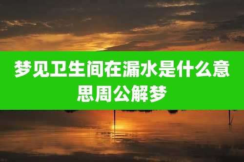 梦见卫生间在漏水是什么意思周公解梦