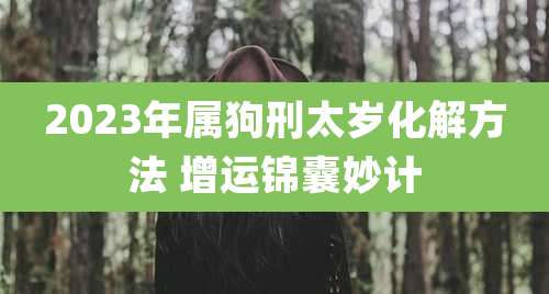 2023年属狗刑太岁化解方法 增运锦囊妙计