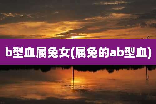 b型血属兔女(属兔的ab型血)