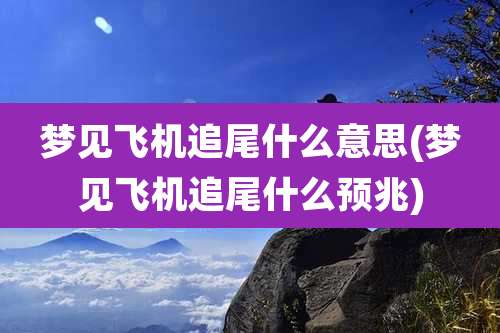 梦见飞机追尾什么意思(梦见飞机追尾什么预兆)