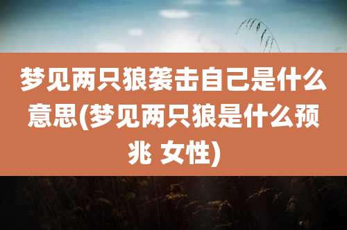 梦见两只狼袭击自己是什么意思(梦见两只狼是什么预兆 女性)