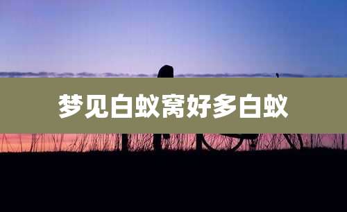 梦见白蚁窝好多白蚁