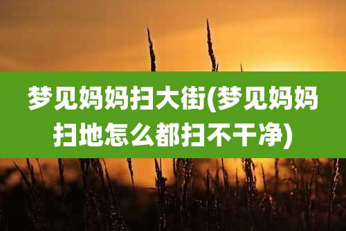 梦见妈妈扫大街(梦见妈妈扫地怎么都扫不干净)