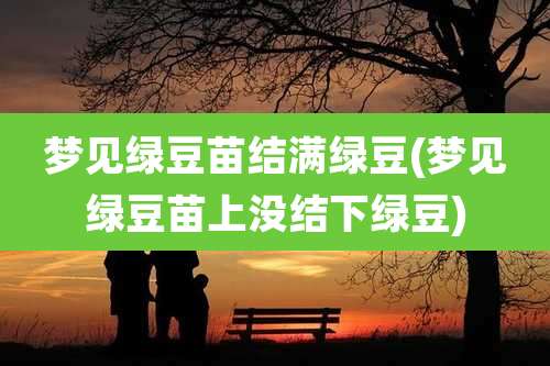 梦见绿豆苗结满绿豆(梦见绿豆苗上没结下绿豆)