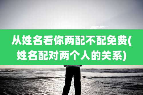 从姓名看你两配不配免费(姓名配对两个人的关系)