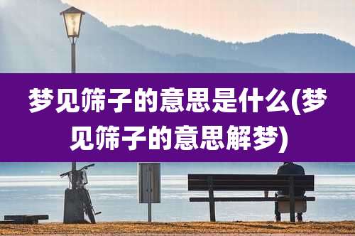 梦见筛子的意思是什么(梦见筛子的意思解梦)