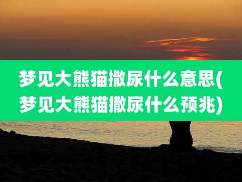 梦见大熊猫撒尿什么意思(梦见大熊猫撒尿什么预兆)