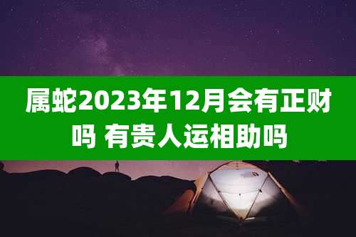属蛇2023年12月会有正财吗 有贵人运相助吗