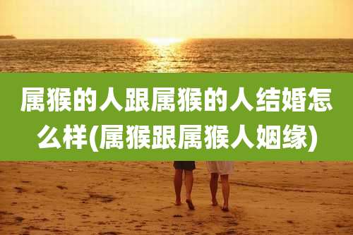 属猴的人跟属猴的人结婚怎么样(属猴跟属猴人姻缘)