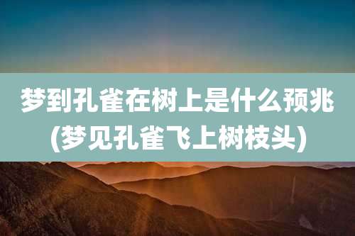 梦到孔雀在树上是什么预兆(梦见孔雀飞上树枝头)