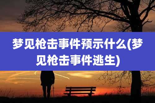 梦见枪击事件预示什么(梦见枪击事件逃生)