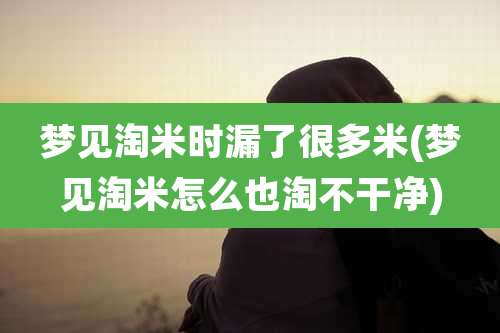 梦见淘米时漏了很多米(梦见淘米怎么也淘不干净)