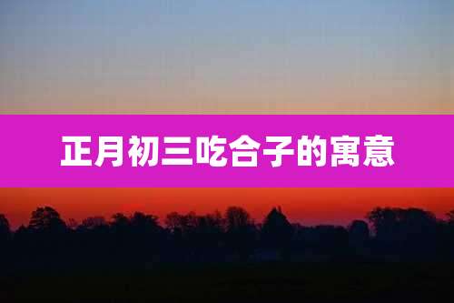 正月初三吃合子的寓意