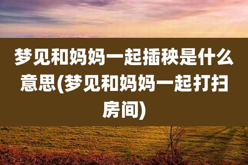 梦见和妈妈一起插秧是什么意思(梦见和妈妈一起打扫房间)