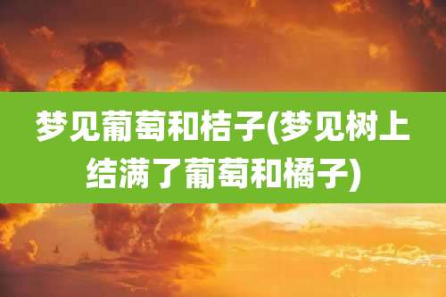 梦见葡萄和桔子(梦见树上结满了葡萄和橘子)
