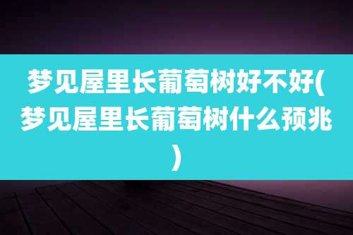 梦见屋里长葡萄树好不好(梦见屋里长葡萄树什么预兆)