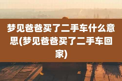梦见爸爸买了二手车什么意思(梦见爸爸买了二手车回家)
