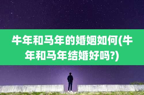 牛年和马年的婚姻如何(牛年和马年结婚好吗?)