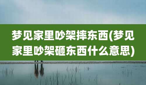 梦见家里吵架摔东西(梦见家里吵架砸东西什么意思)