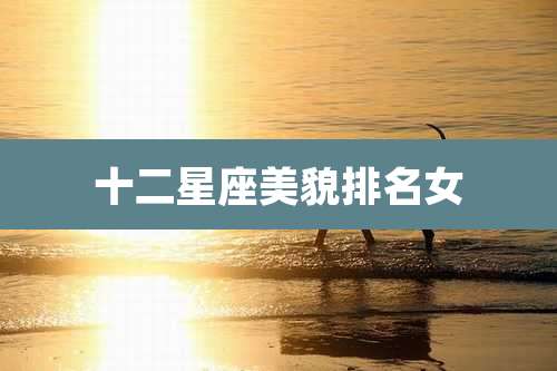 十二星座美貌排名女