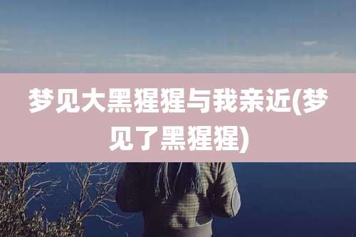 梦见大黑猩猩与我亲近(梦见了黑猩猩)