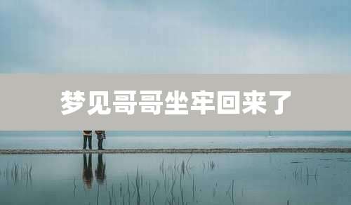 梦见哥哥坐牢回来了