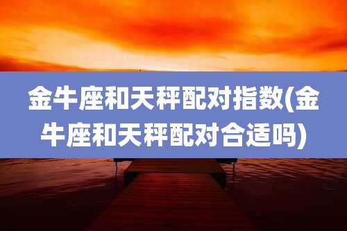 金牛座和天秤配对指数(金牛座和天秤配对合适吗)