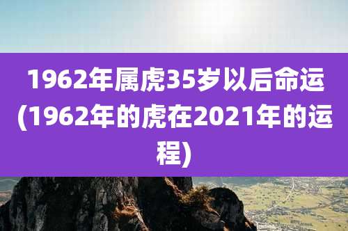 1962年属虎35岁以后命运(1962年的虎在2021年的运程)