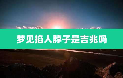 梦见掐人脖子是吉兆吗