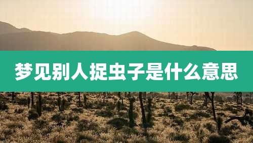 梦见别人捉虫子是什么意思