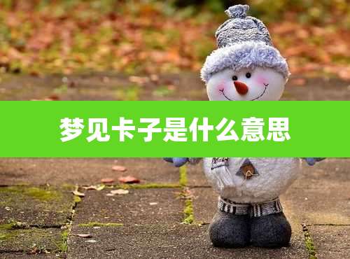 梦见卡子是什么意思