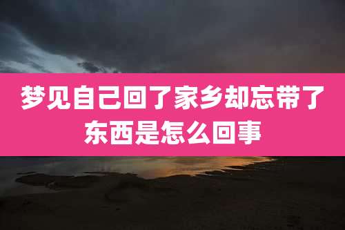 梦见自己回了家乡却忘带了东西是怎么回事