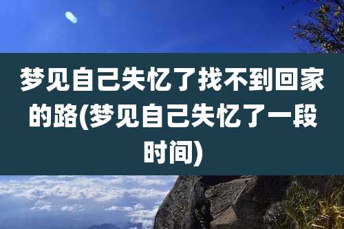 梦见自己失忆了找不到回家的路(梦见自己失忆了一段时间)
