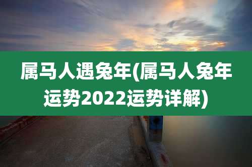 属马人遇兔年(属马人兔年运势2022运势详解)
