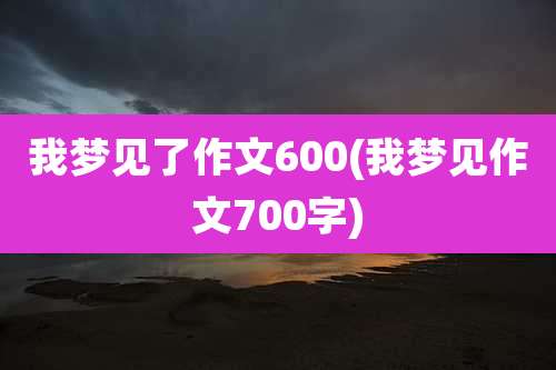 我梦见了作文600(我梦见作文700字)