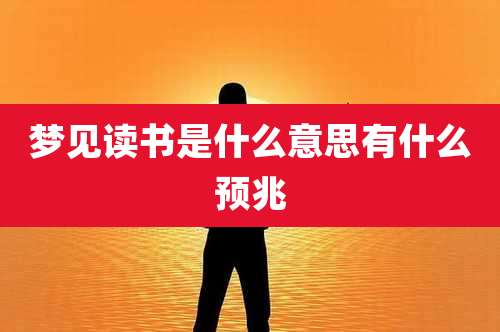 梦见读书是什么意思有什么预兆