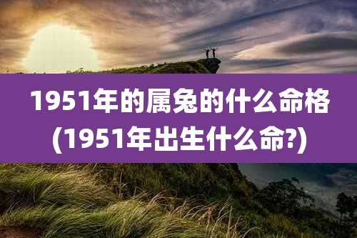 1951年的属兔的什么命格(1951年出生什么命?)