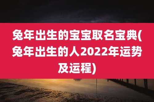 兔年出生的宝宝取名宝典(兔年出生的人2022年运势及运程)
