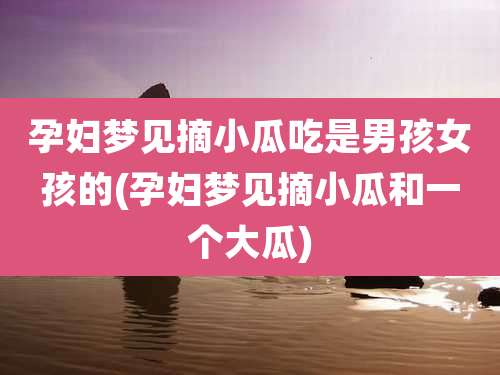 孕妇梦见摘小瓜吃是男孩女孩的(孕妇梦见摘小瓜和一个大瓜)