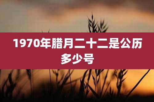 1970年腊月二十二是公历多少号