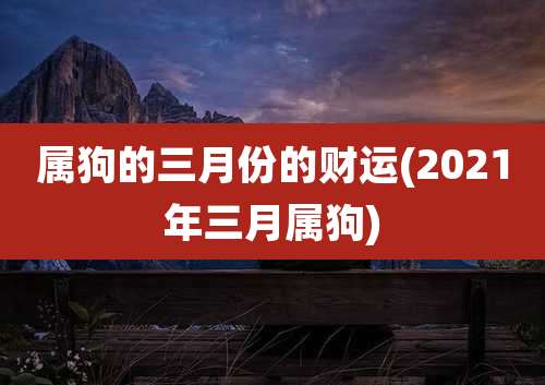 属狗的三月份的财运(2021年三月属狗)