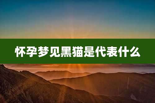 怀孕梦见黑猫是代表什么