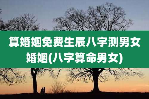 算婚姻免费生辰八字测男女婚姻(八字算命男女)