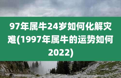 97年属牛24岁如何化解灾难(1997年属牛的运势如何2022)