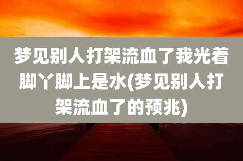 梦见别人打架流血了我光着脚丫脚上是水(梦见别人打架流血了的预兆)