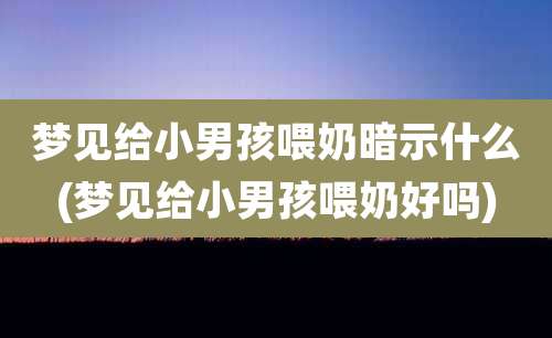 梦见给小男孩喂奶暗示什么(梦见给小男孩喂奶好吗)