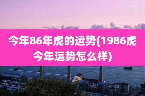 今年86年虎的运势(1986虎今年运势怎么样)