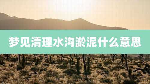 梦见清理水沟淤泥什么意思