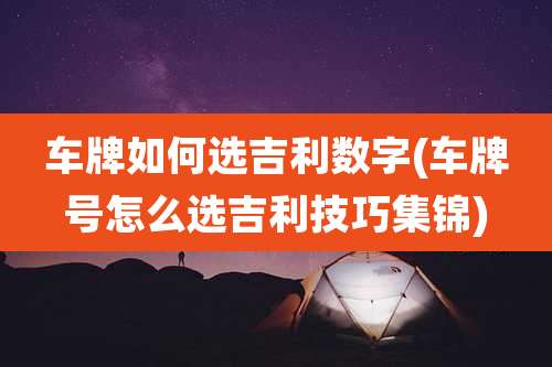 车牌如何选吉利数字(车牌号怎么选吉利技巧集锦)